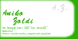 aniko zoldi business card